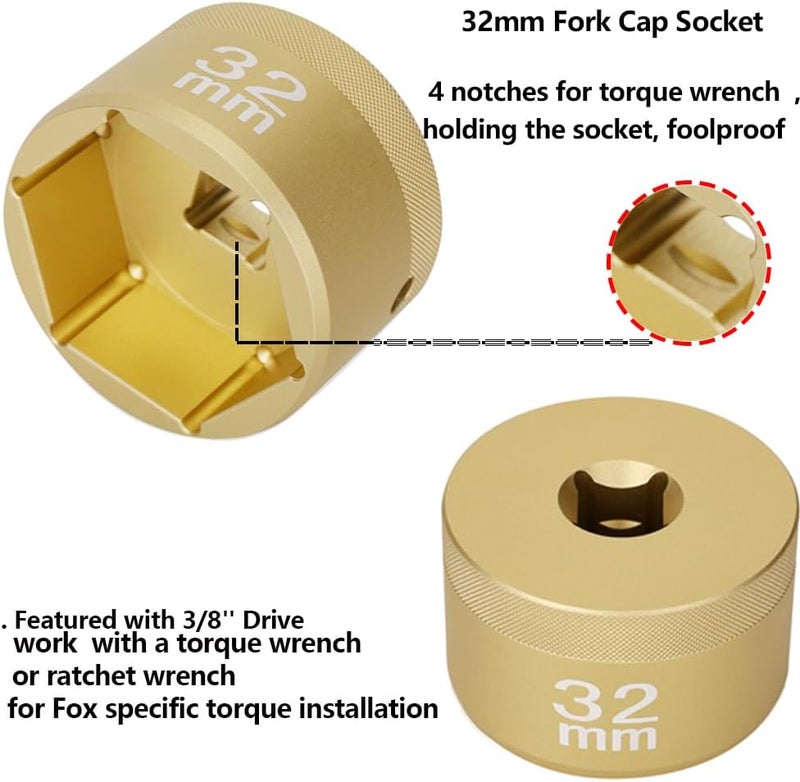 vbaxy 32mm Top cap socket Fork Socket Chamferless Flat Socket for Fox 36 38 40 Float NA2 Rebuild - Image 4